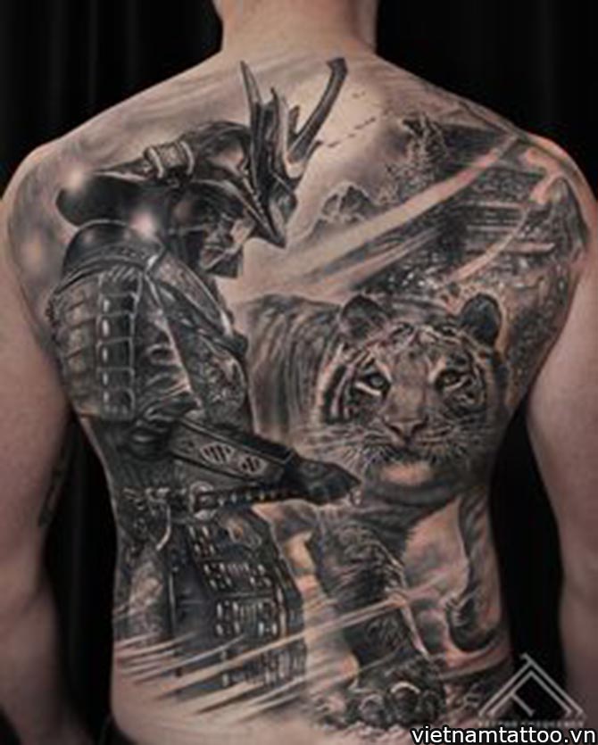 hình samurai và hổ full tay 3D cho nữ  Tattoos Art tattoo Art